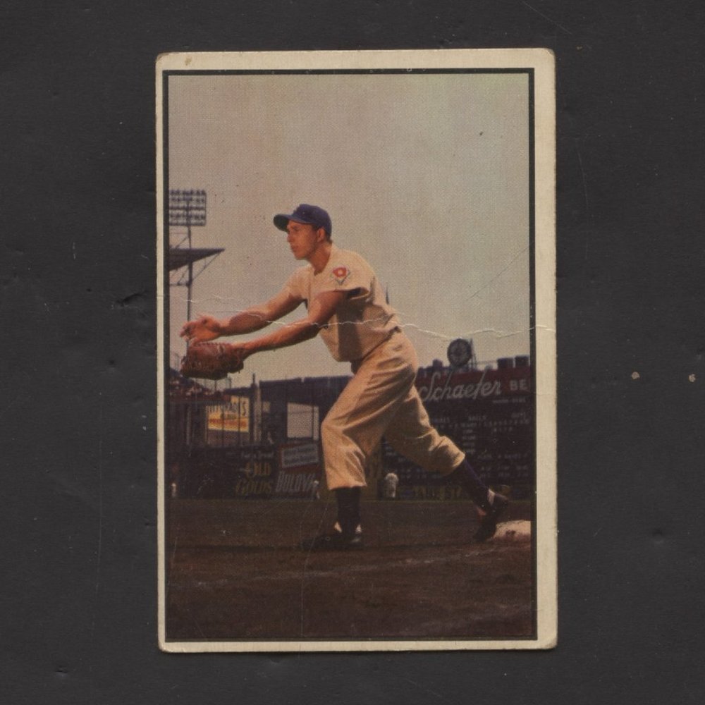 1953 BOWMAN COLOR BASEBALL CARD OF GIL HODGES BROOKLYN DODGERS